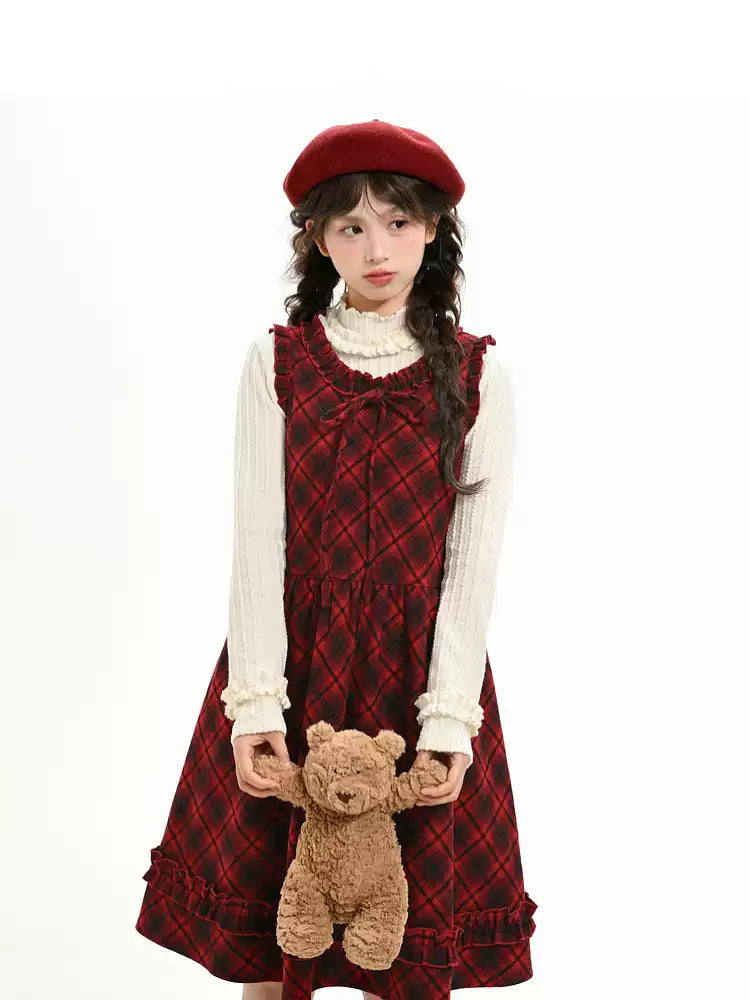 Christmas Chalet Plaid Midi Dress-ntbhshop