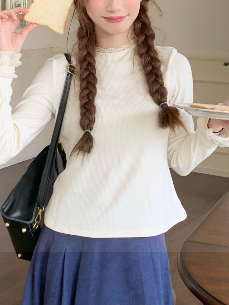 Dreaming Fall Lace Long Sleeve Top-ntbhshop