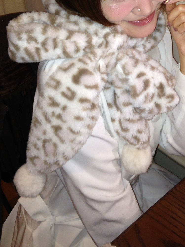 Leopard Latte Hooded Plush Wrap-ntbhshop