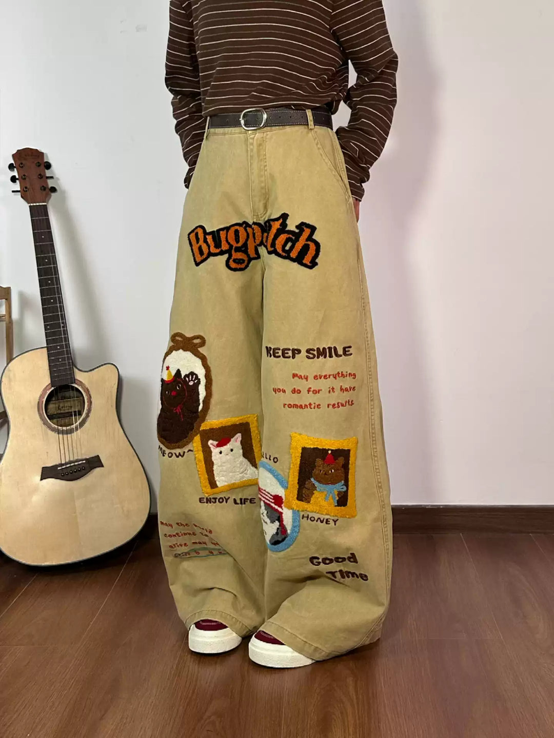 Bugpatch Wide Leg Pants-Bottoms-ntbhshop