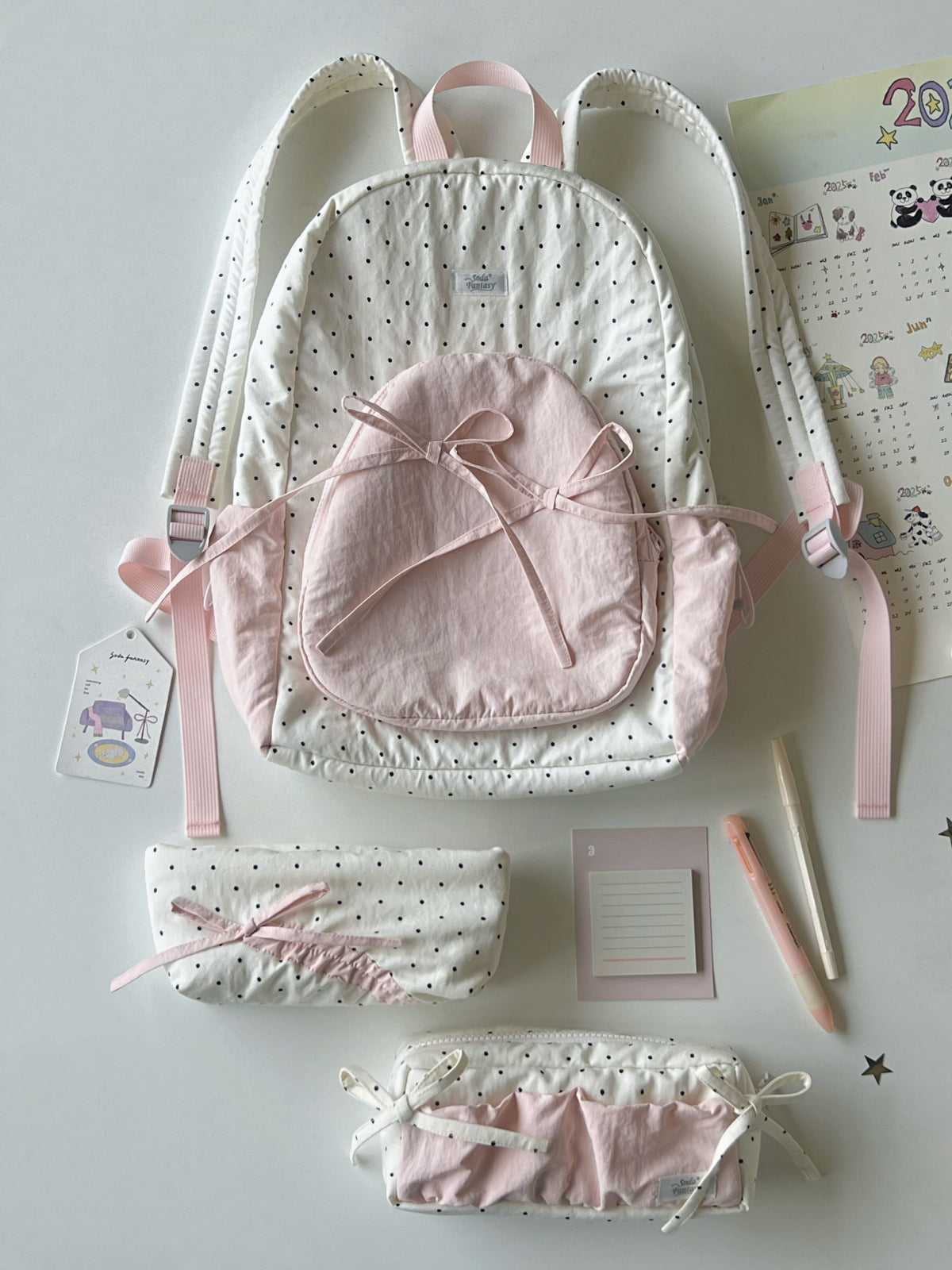 Polka Bow Toast Backpacks-Accessories-ntbhshop