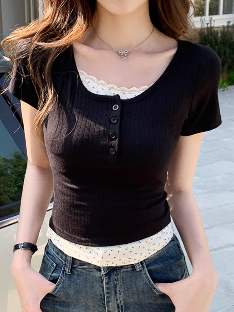 Soft Bloom Lace Slim Tops-ntbhshop