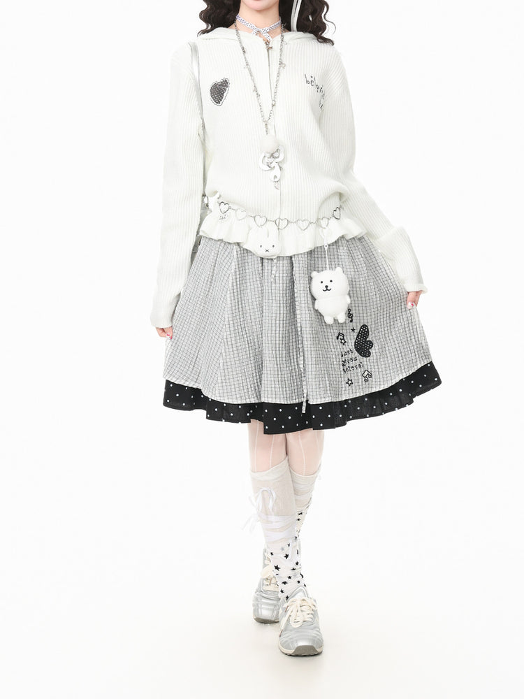 Mew Ruffle Knit Hoodies-Outerwear-ntbhshop