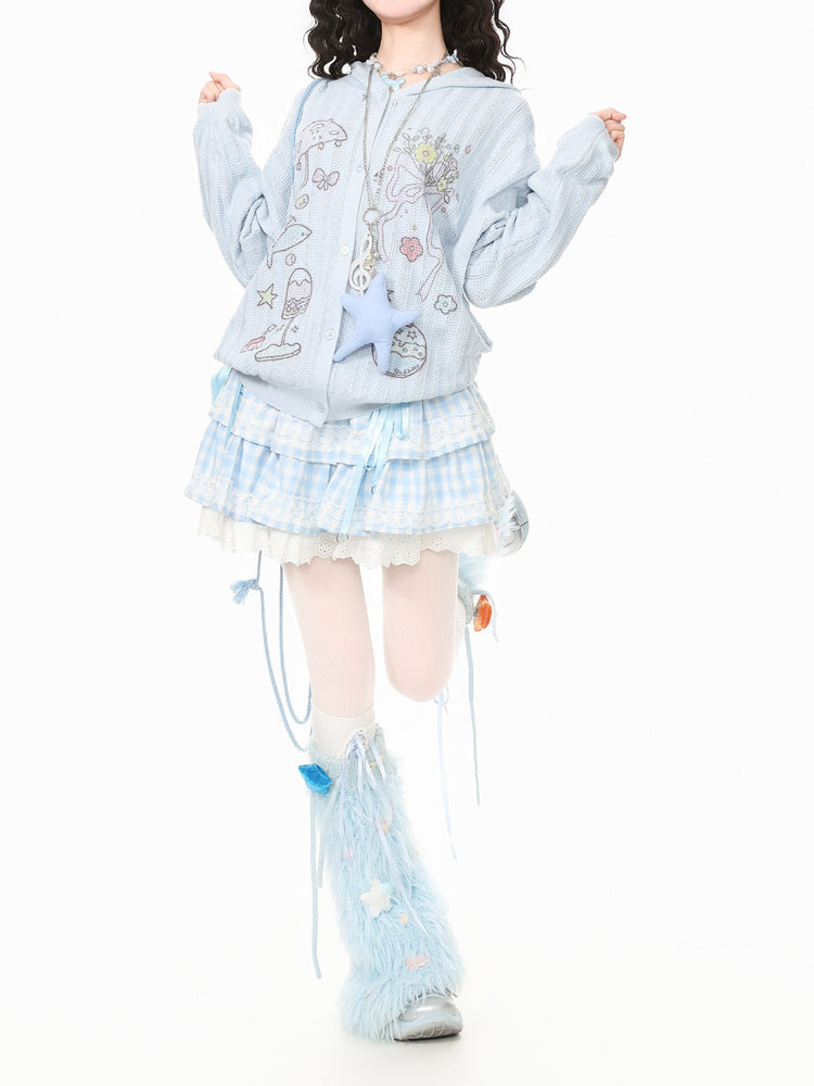 Whimsy Picnic Knit Hoodies-Outerwear-ntbhshop