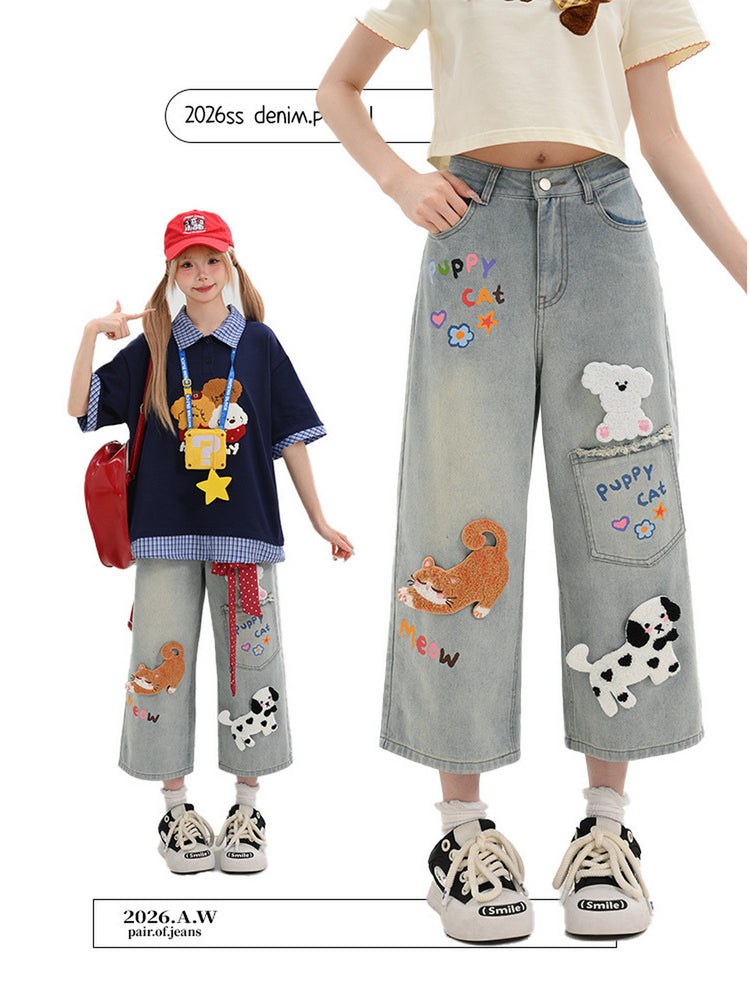Pet Party Denim Culottes-Bottoms-ntbhshop