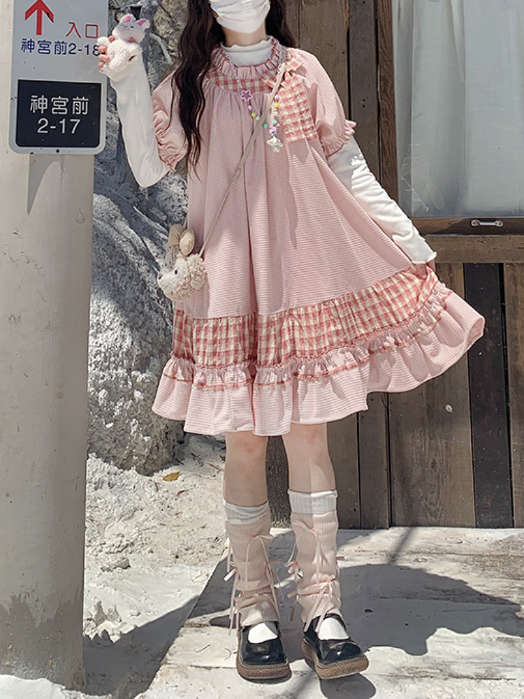 Toffee Ribbon Corduroy Cake Dresses-ntbhshop