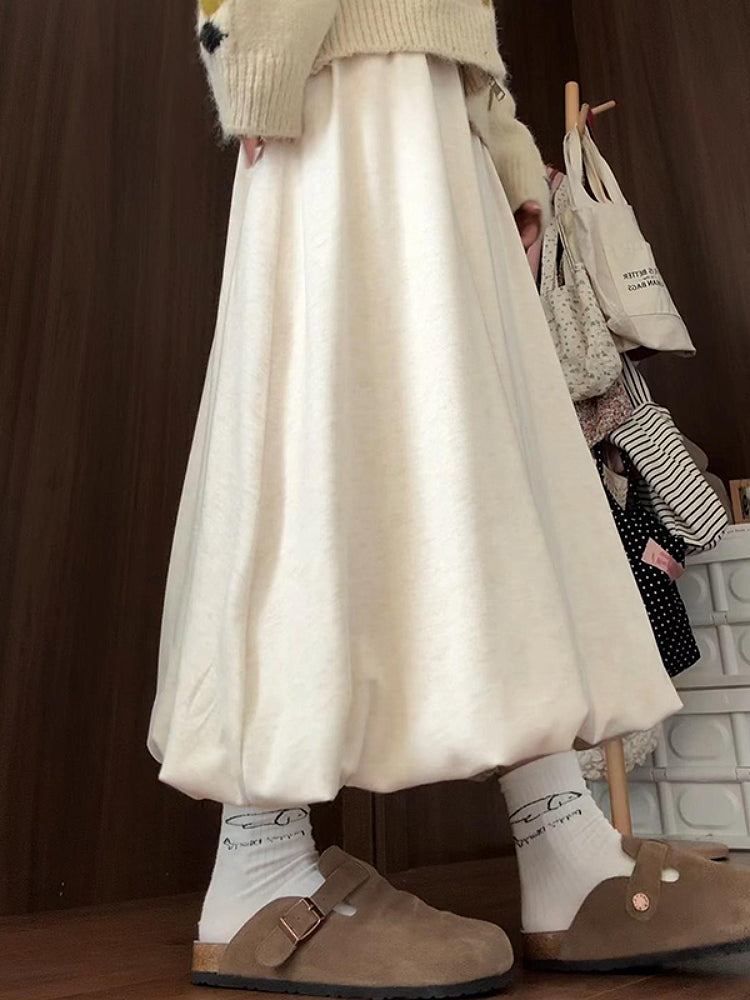 Mocha Bloom Bubble Sweat Skirts-ntbhshop