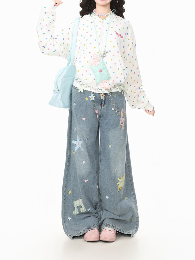 Rainbow Dot Hooded Jacket-Outerwear-ntbhshop