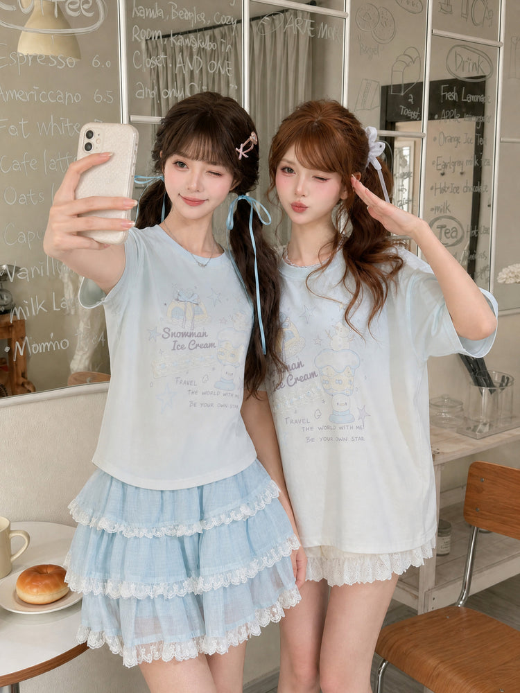 Snow Ice Cream Baby Tee-Tops-ntbhshop