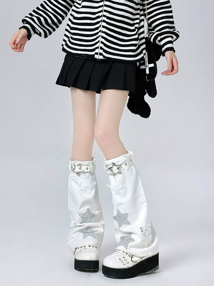 Stardust Punk Buckled Leg Warmers-ntbhshop