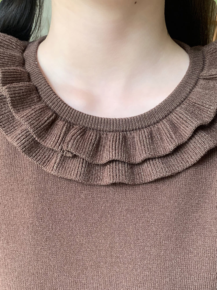 Lolita Bow Puff Sleeve Knit Tops-ntbhshop