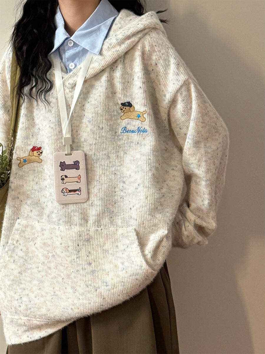 Soft Puppy Knit Hoodies-Tops-ntbhshop