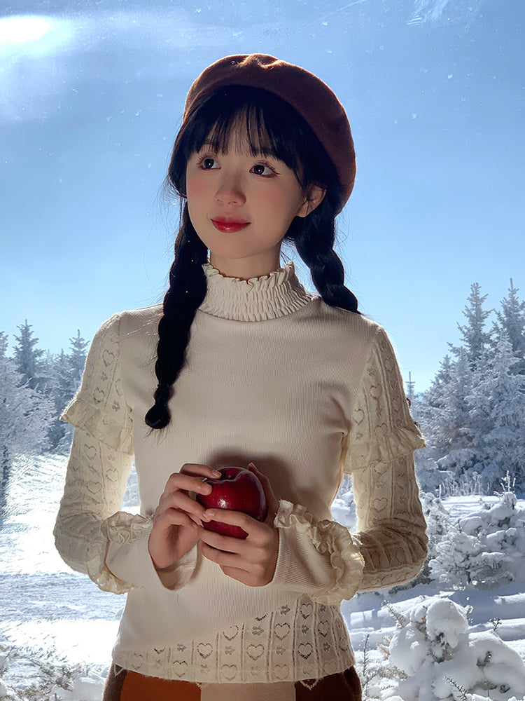 Heartbloom Ruffle Knit Base Top-ntbhshop