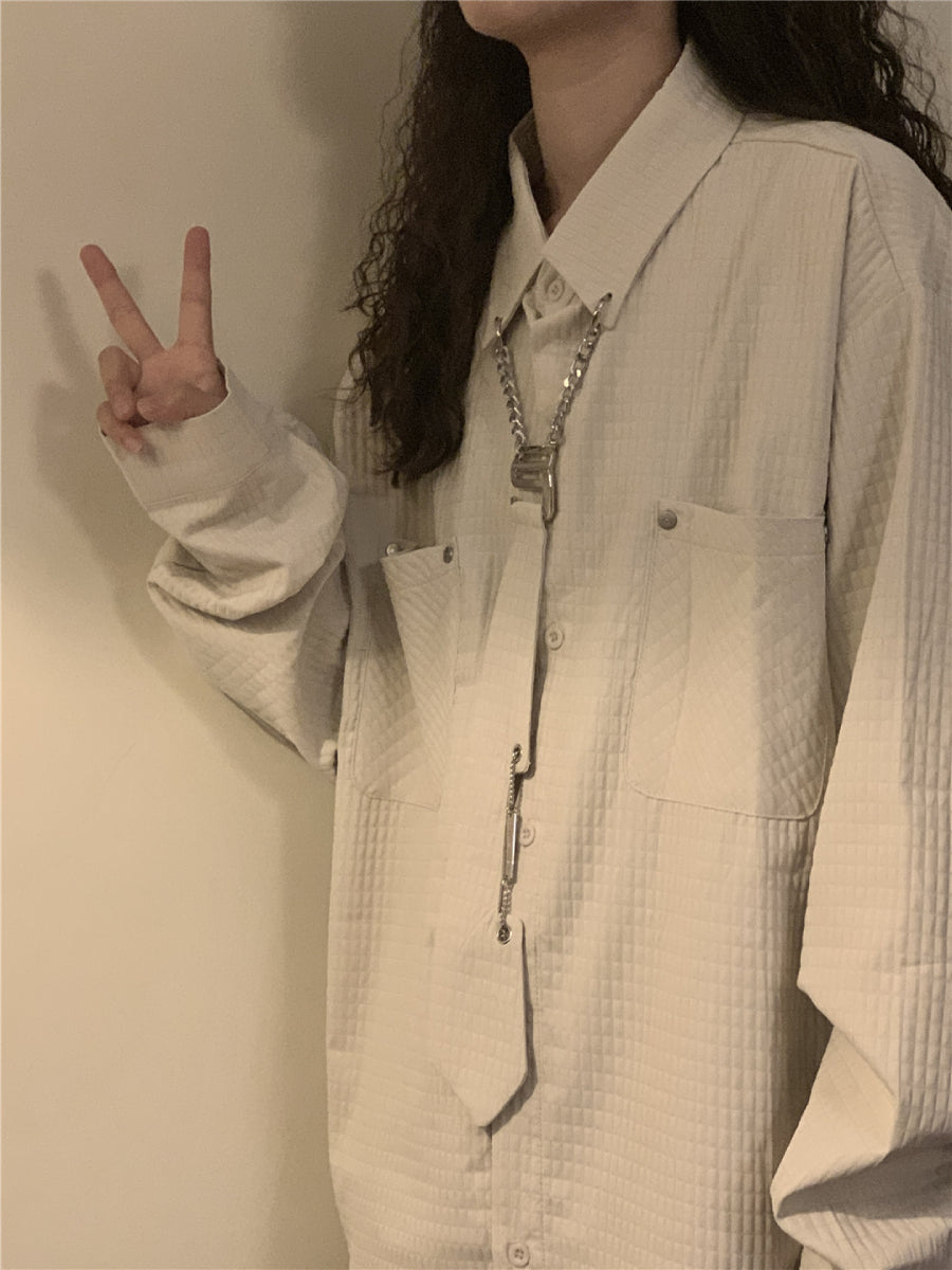 Cloud Corn Check Shirt Jacket-Outerwear-ntbhshop