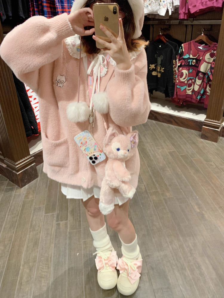 Pastel Purr Fluffy Knit Cardigans-ntbhshop