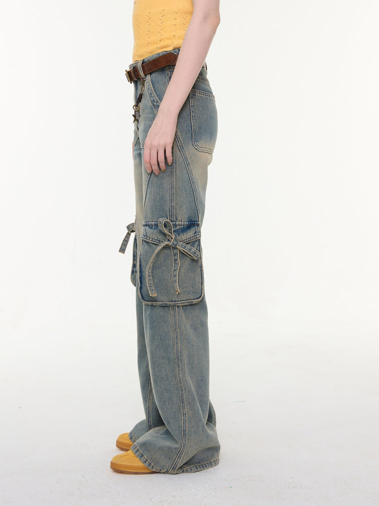 Bow Pocket Bootcut Jeans-Bottoms-ntbhshop
