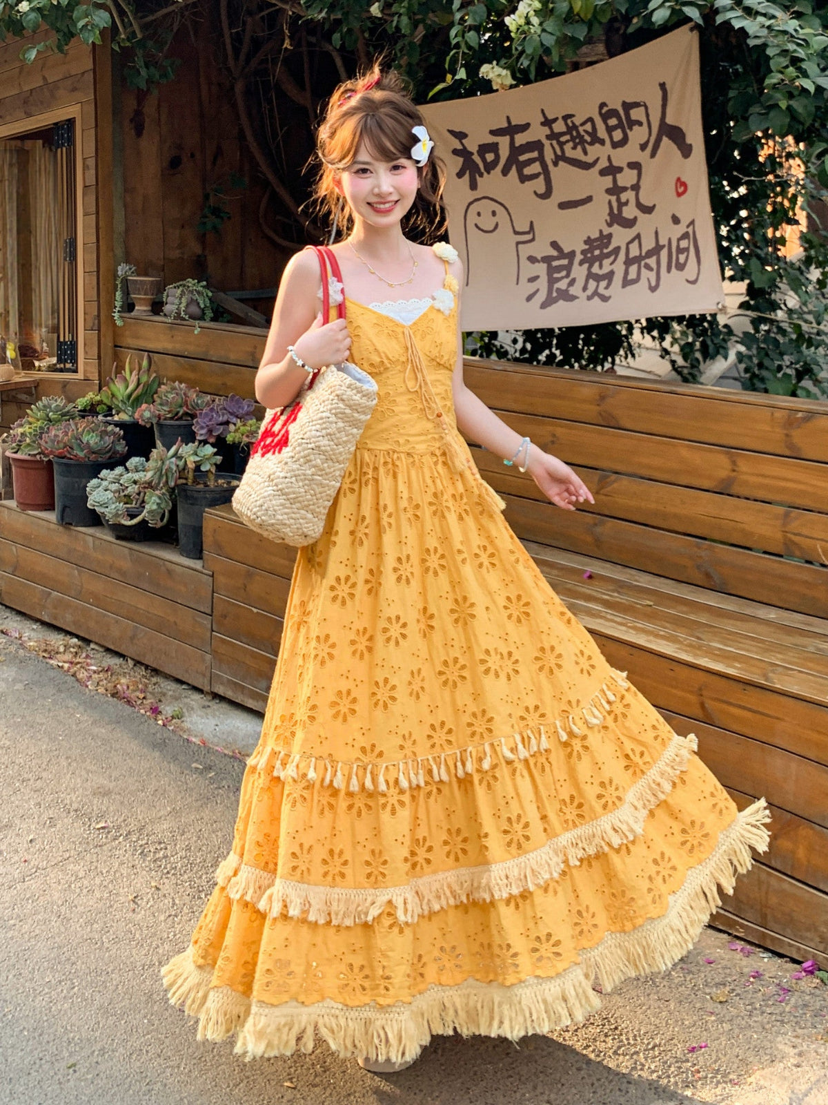 Tropical Bloom Eyelet Sundresses-Dresses-ntbhshop