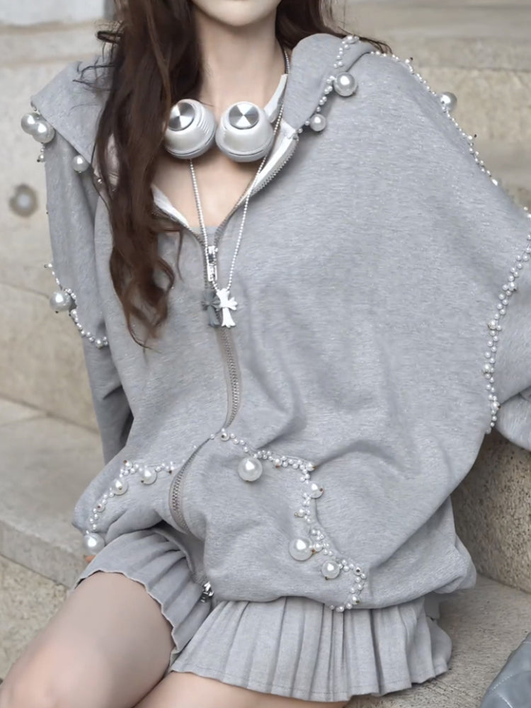 Pearlcore Beaded Hooded Jacket-ntbhshop