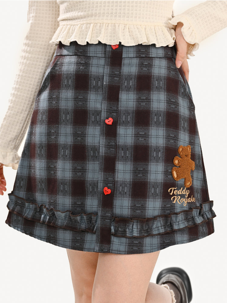 Teddy Royale Plaid Skirt-ntbhshop