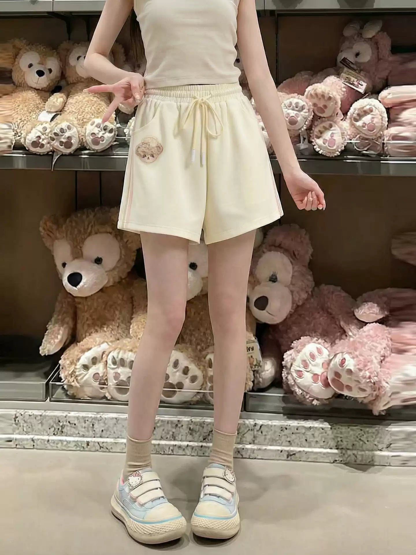 Sweet Bear Campus Tie Polo & Shorts-Sets-ntbhshop