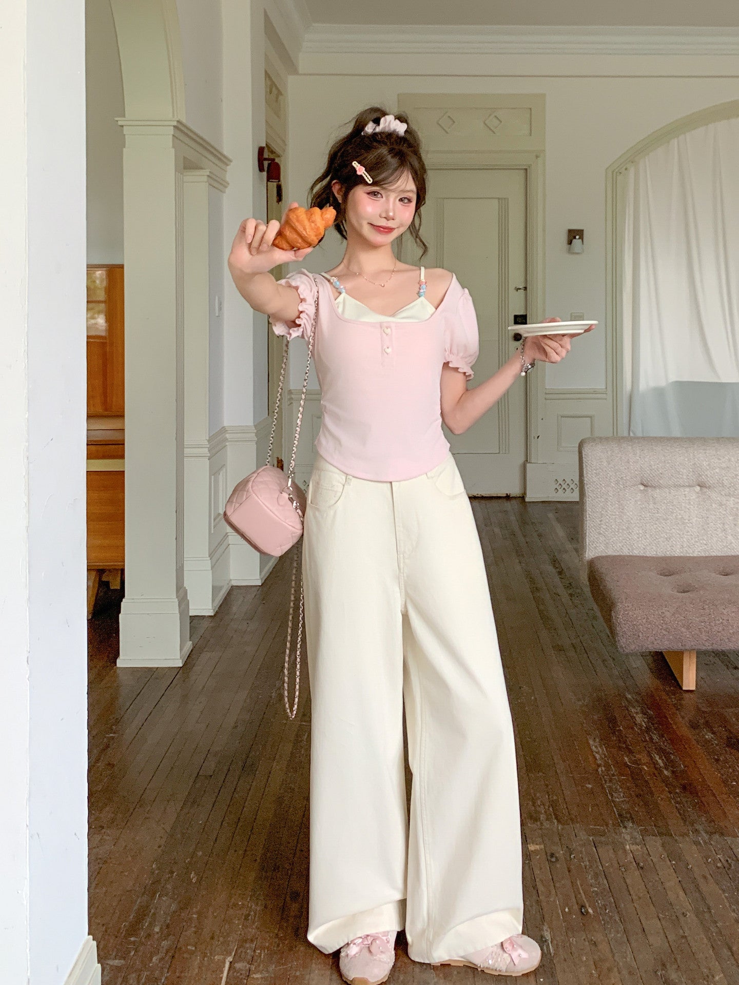 Milk Blossom Cuff Pants-Bottoms-ntbhshop