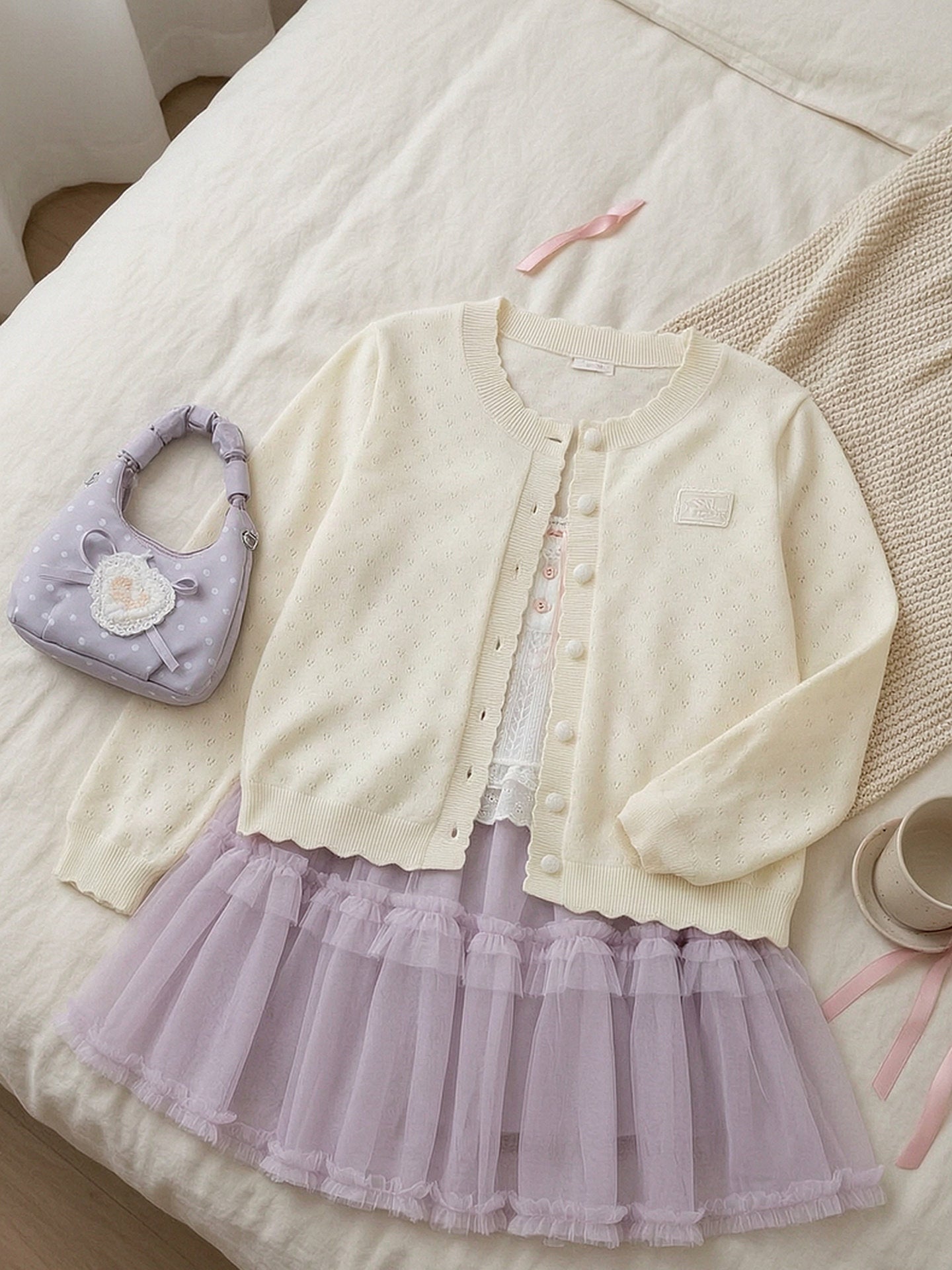 Darling Scallop Knit Cardigans-Outerwear-ntbhshop