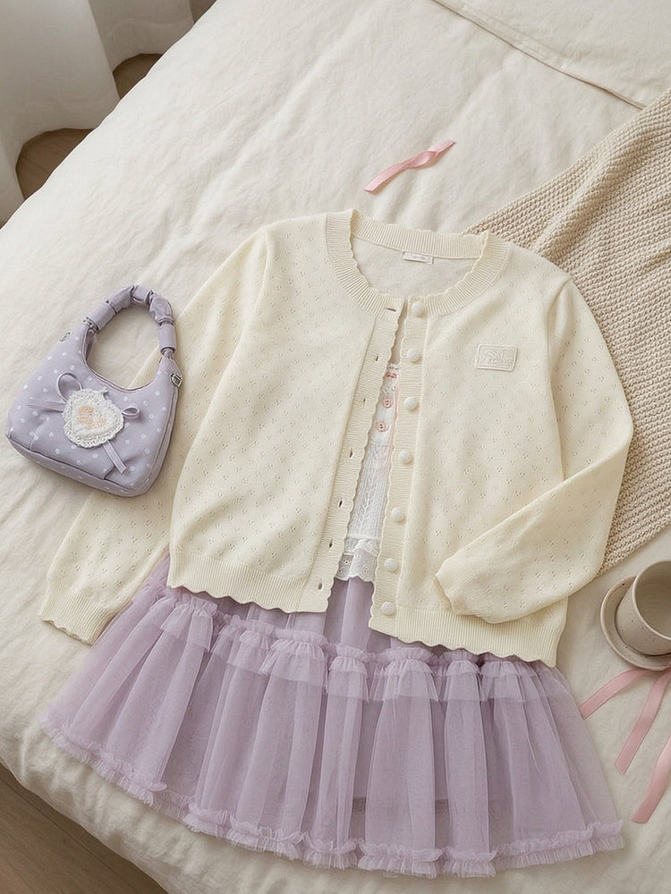 Darling Scallop Knit Cardigans-Outerwear-ntbhshop