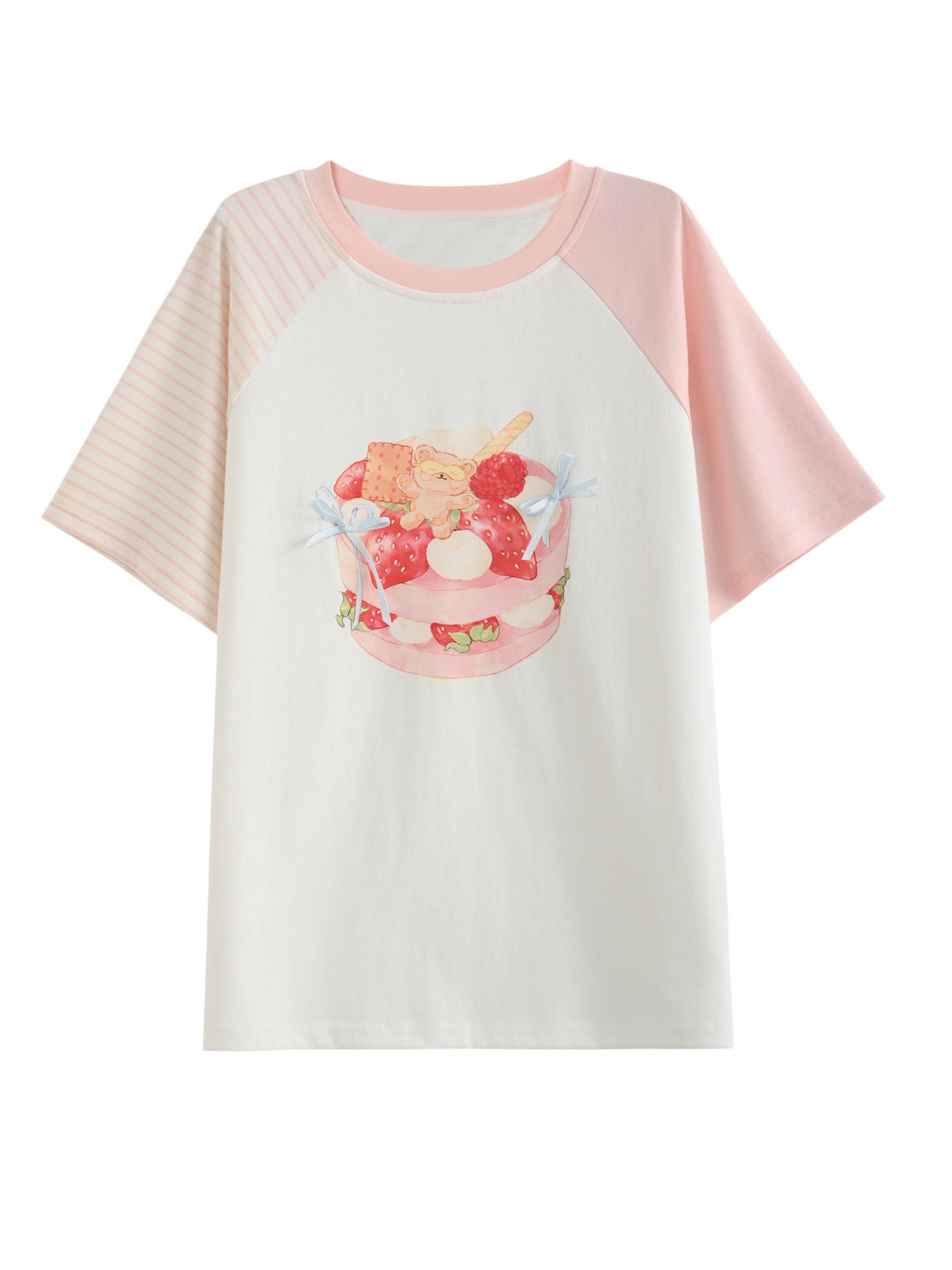 Strawberry Cake Raglan Tee-Tops-ntbhshop