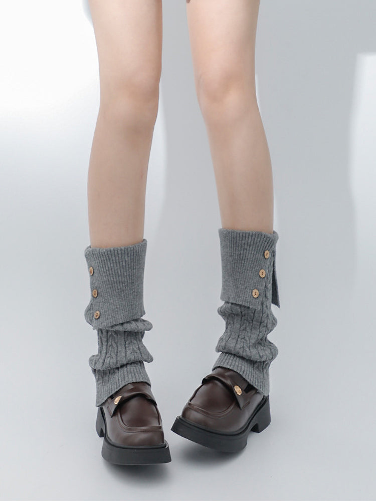 Sweater Collar Button Leg Warmers-ntbhshop