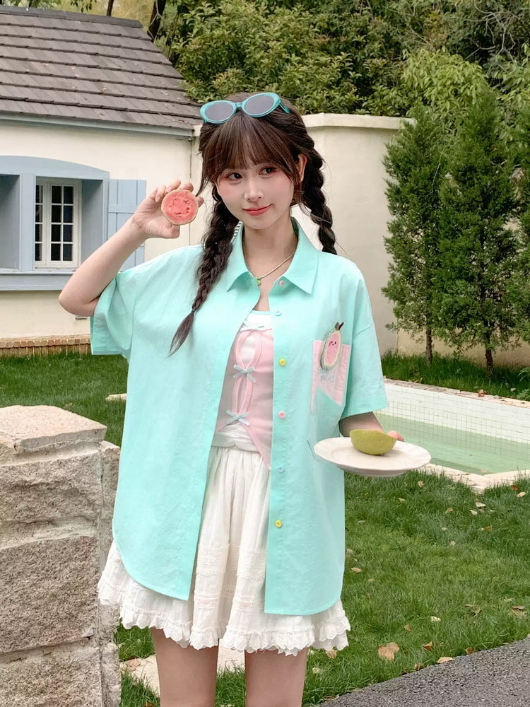 Candy Gingham Button Shirts-Tops-ntbhshop