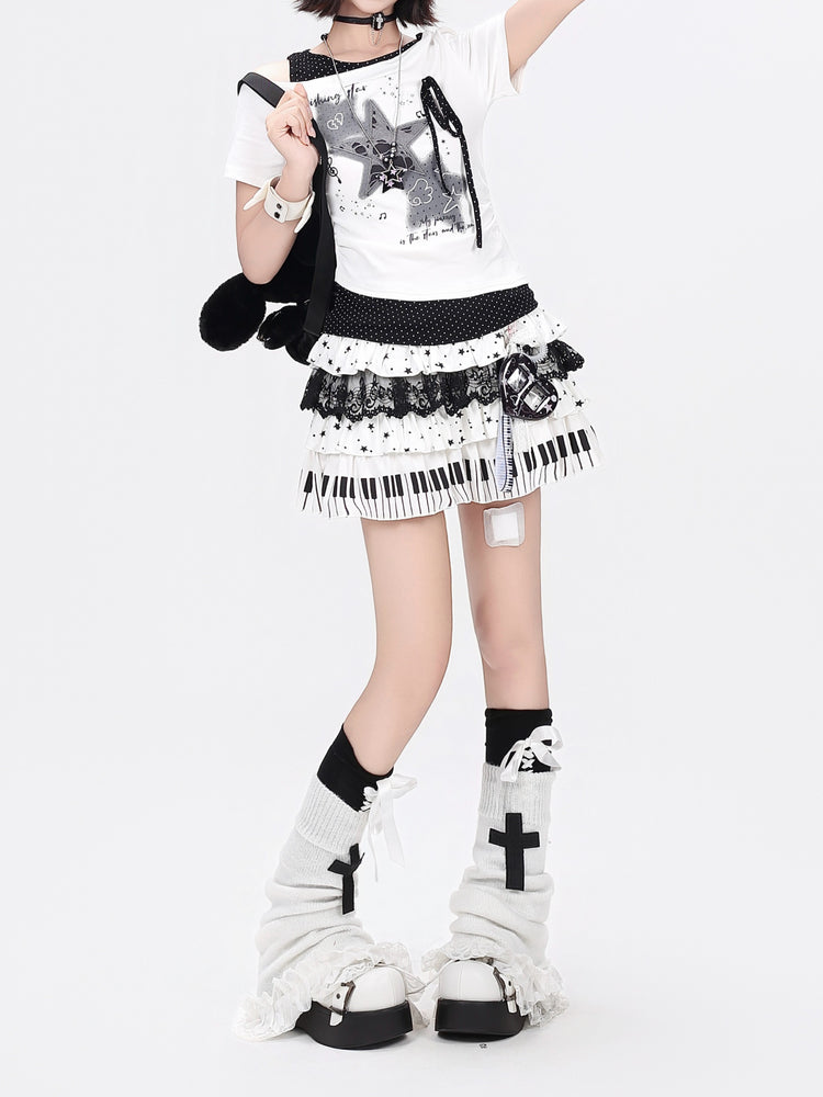 Piano Cake Layered Skirts-Bottoms-ntbhshop