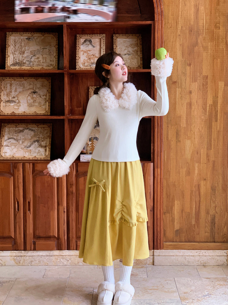 Frosty Fluff Cloud Collar Knit Top-ntbhshop