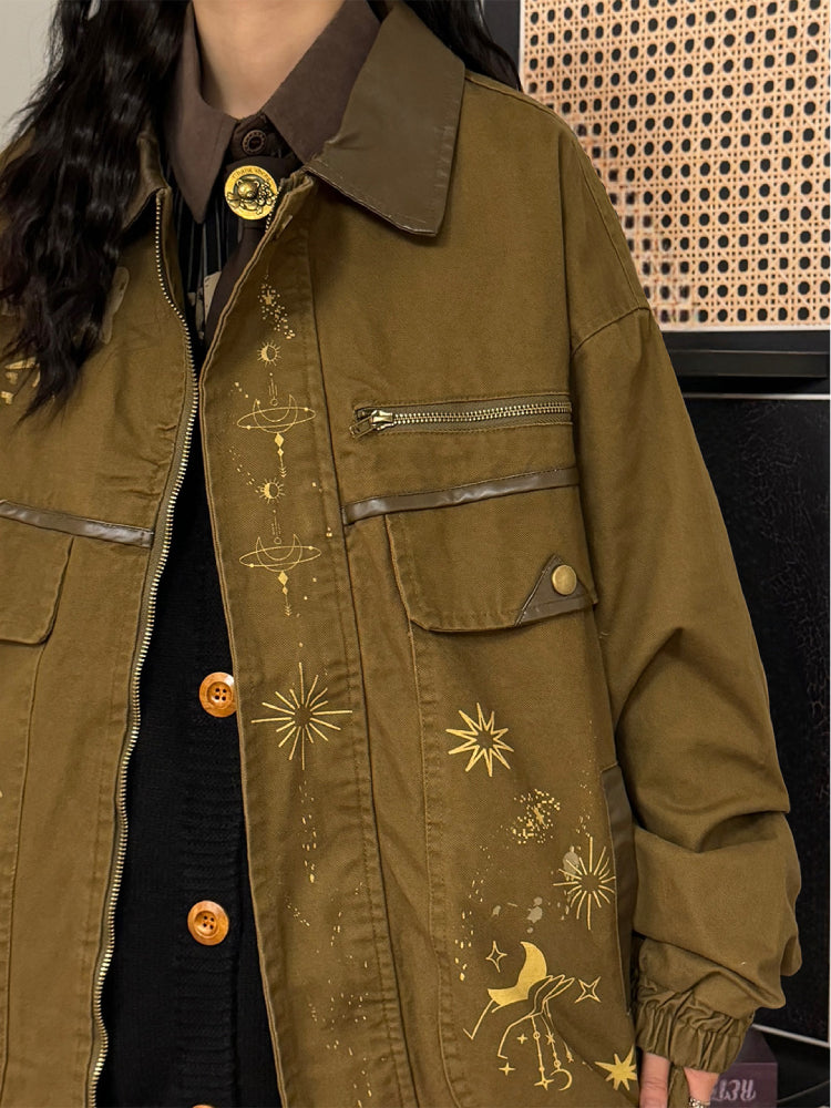 Golden Constellation Cargo Jacket-ntbhshop