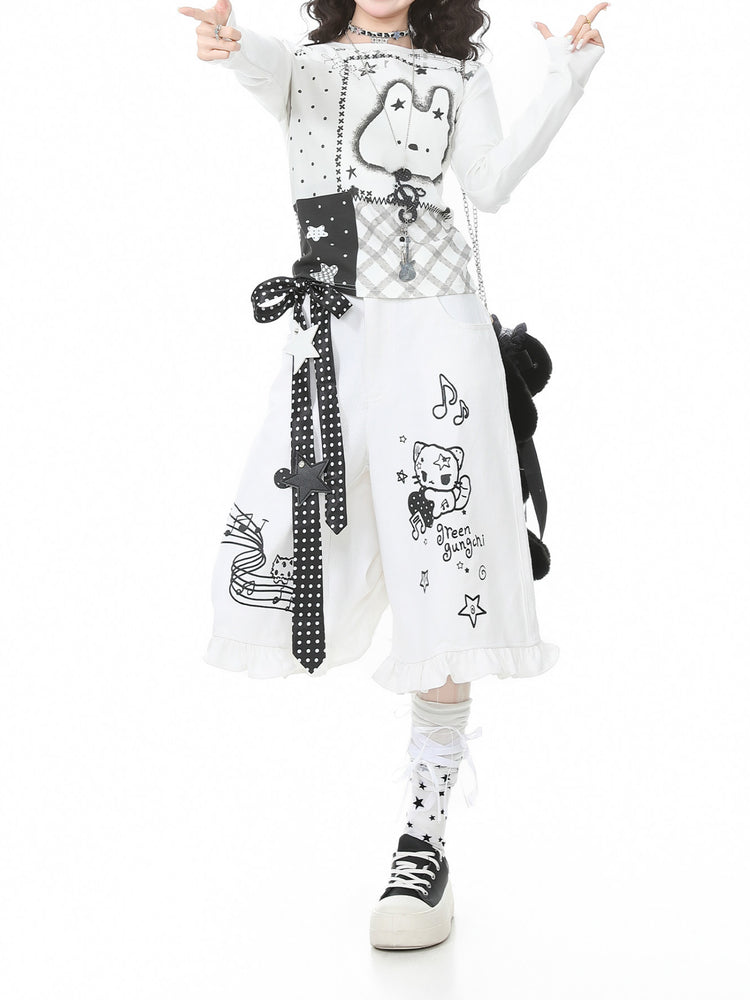 Melody Kitty Culotte Shorts-Bottoms-ntbhshop