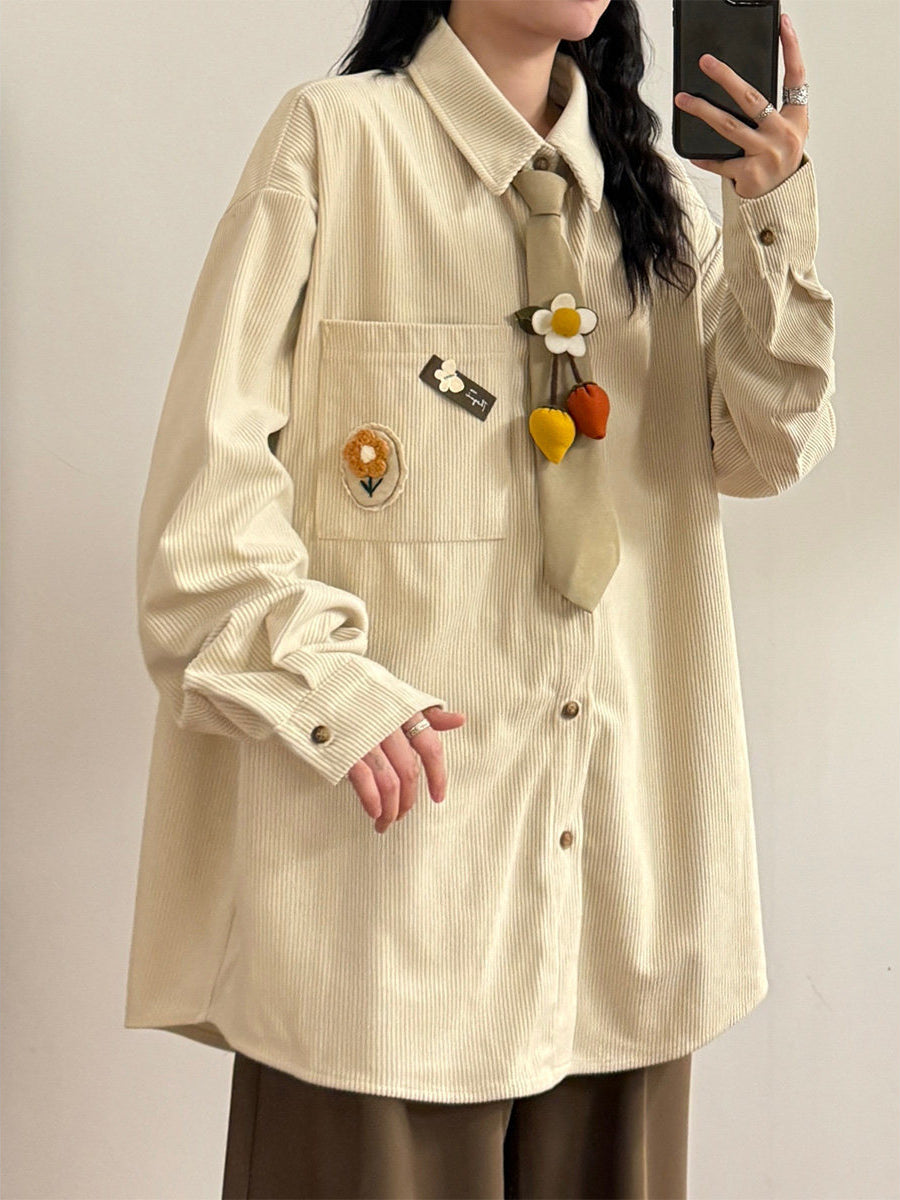 Moss Garden Corduroy Tie Shirts-Tops-ntbhshop