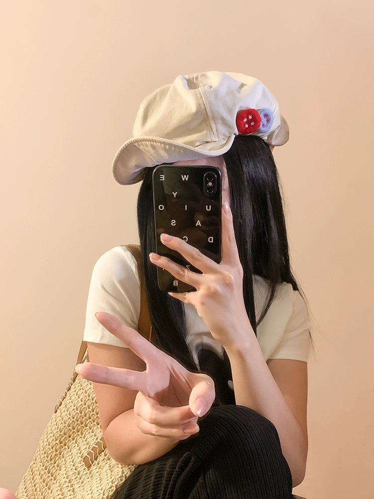 Cloud Felt Button Vintage Denim Berets-ntbhshop