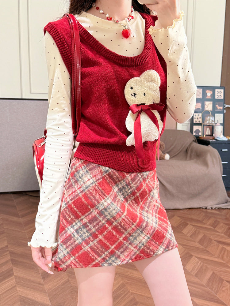 Hazelnut Muffin Knit Vests, Tops Skirts-ntbhshop