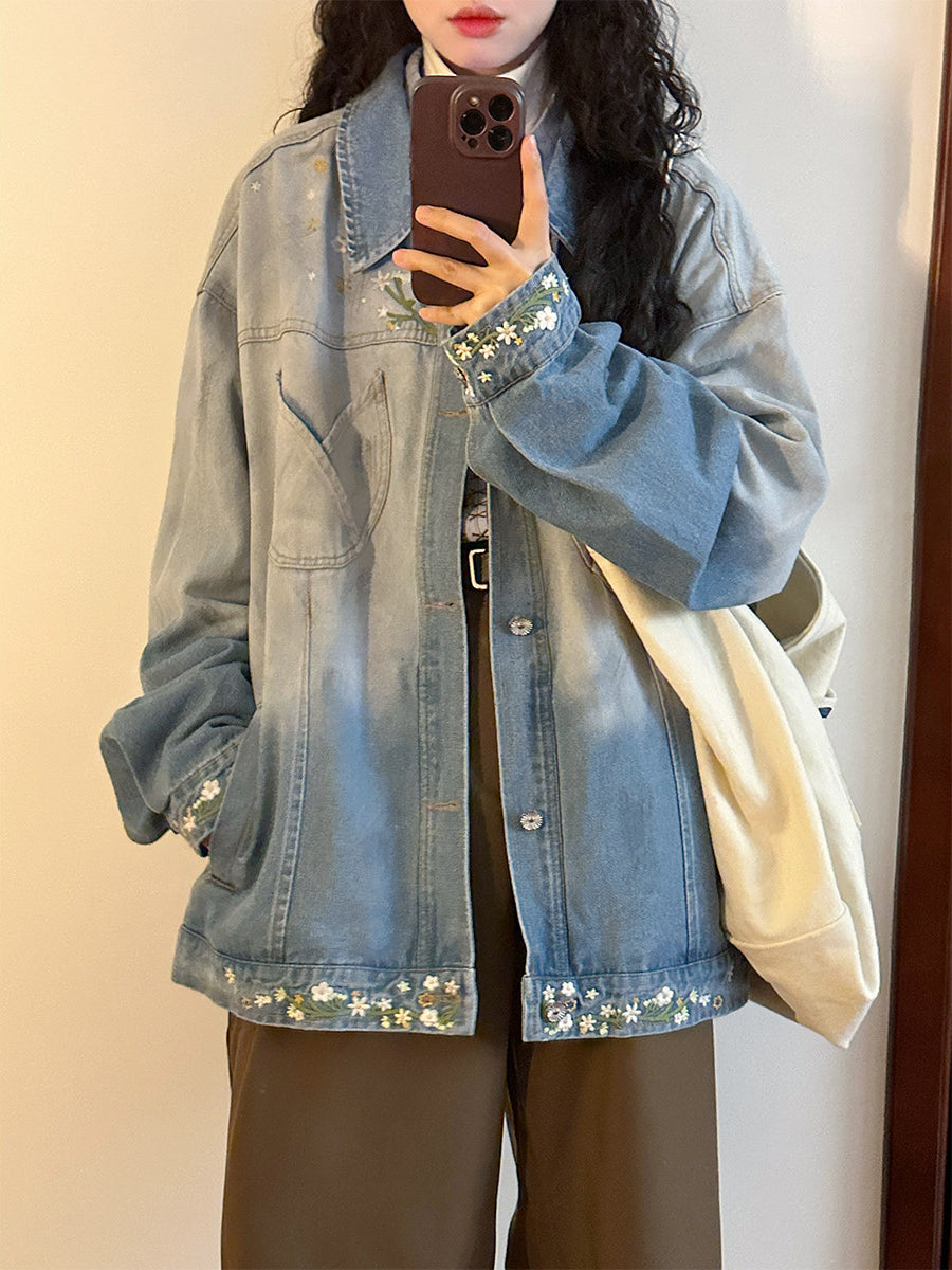 Bloom Dust Denim Jacket-Outerwear-ntbhshop