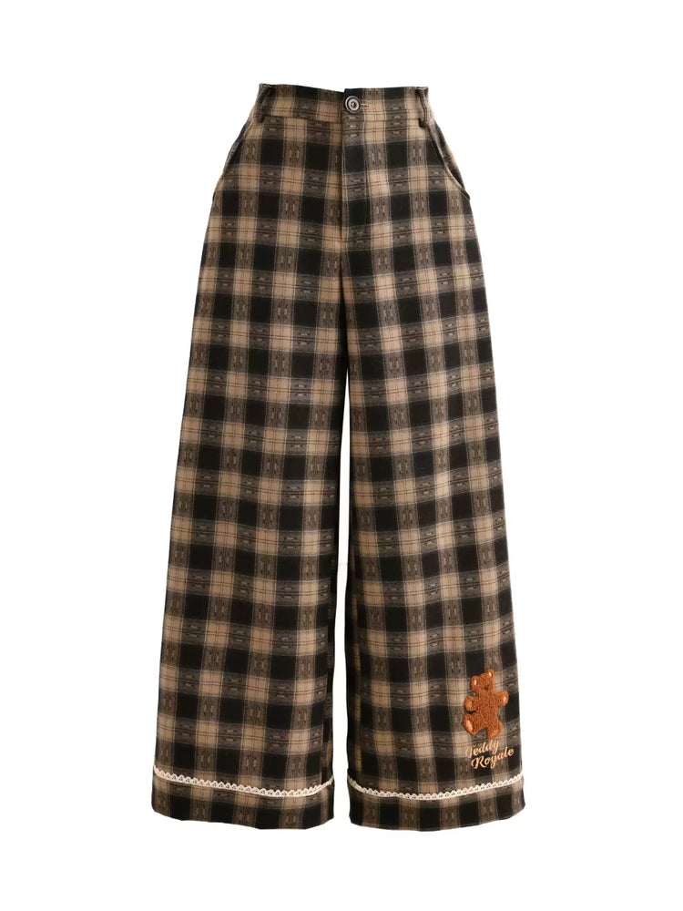 Teddy Royale Brown Plaid Pants-Bottoms-ntbhshop