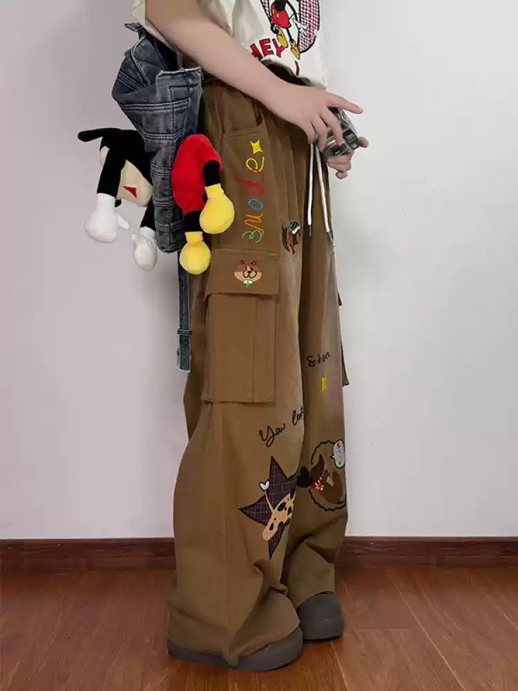 Storybook Doodle Cargo Pants-Bottoms-ntbhshop