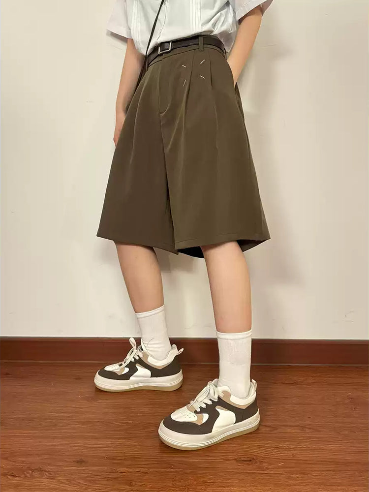 Side Note Pleat Shorts-Bottoms-ntbhshop