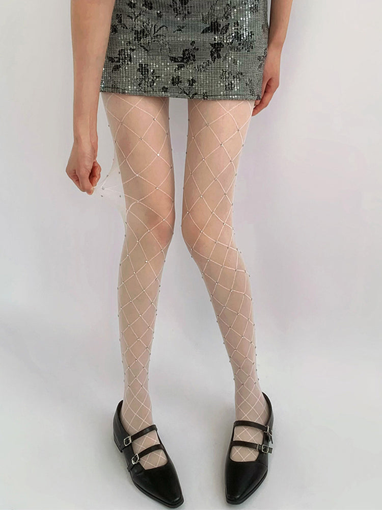 Crystal Lattice Glam Sheer Tights-ntbhshop