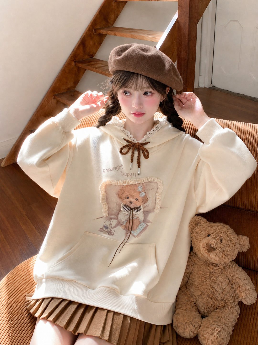 Goodnight Puppy Dream Hoodie-Tops-ntbhshop