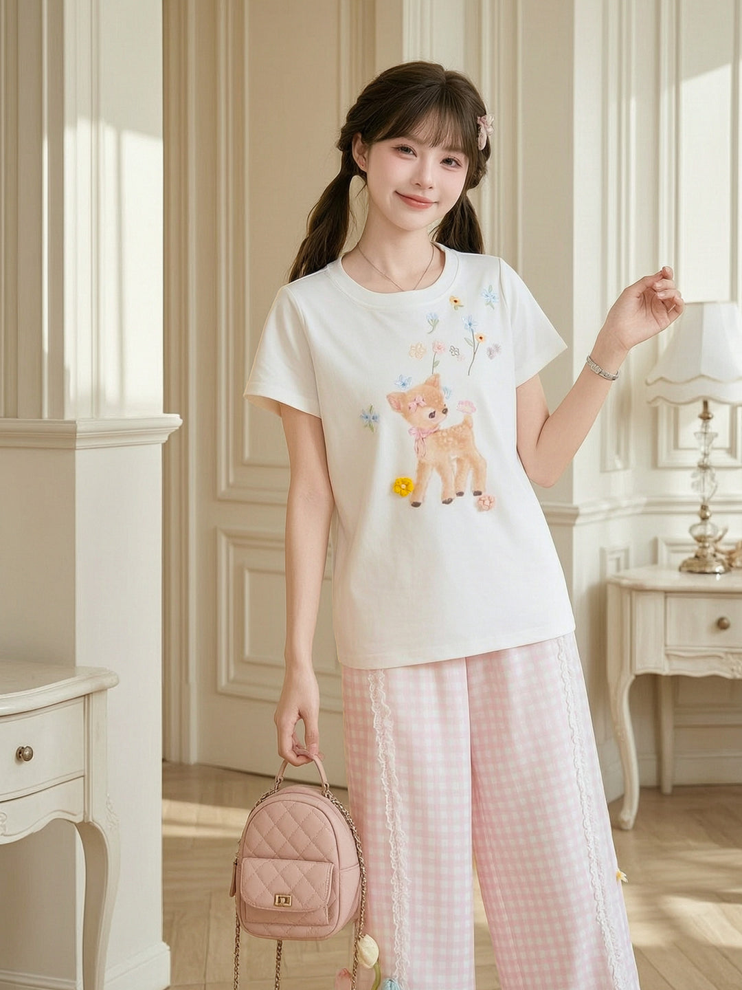 Dear Bambi Flower Tee-Tops-ntbhshop