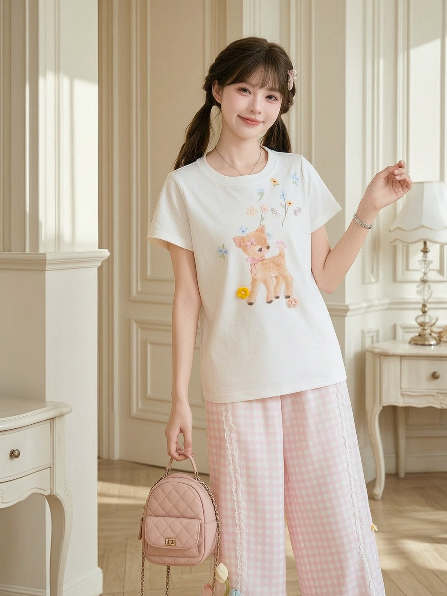 Dear Bambi Flower Tee-Tops-ntbhshop