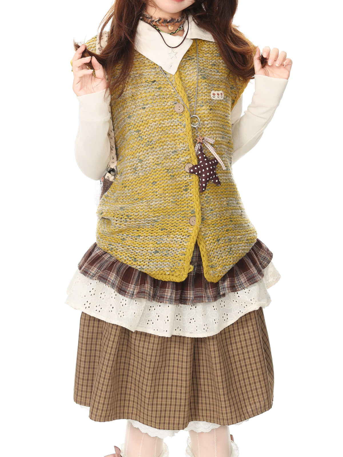 Honey Herb Knit Vests-Outerwear-ntbhshop