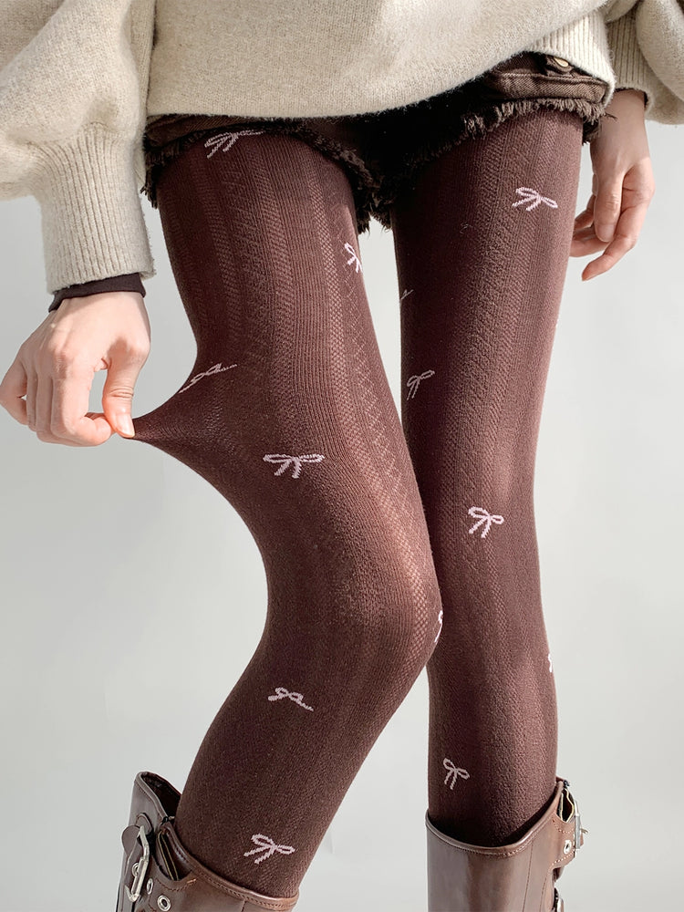 Ribbon Whisper Hollow Knit Tights-ntbhshop