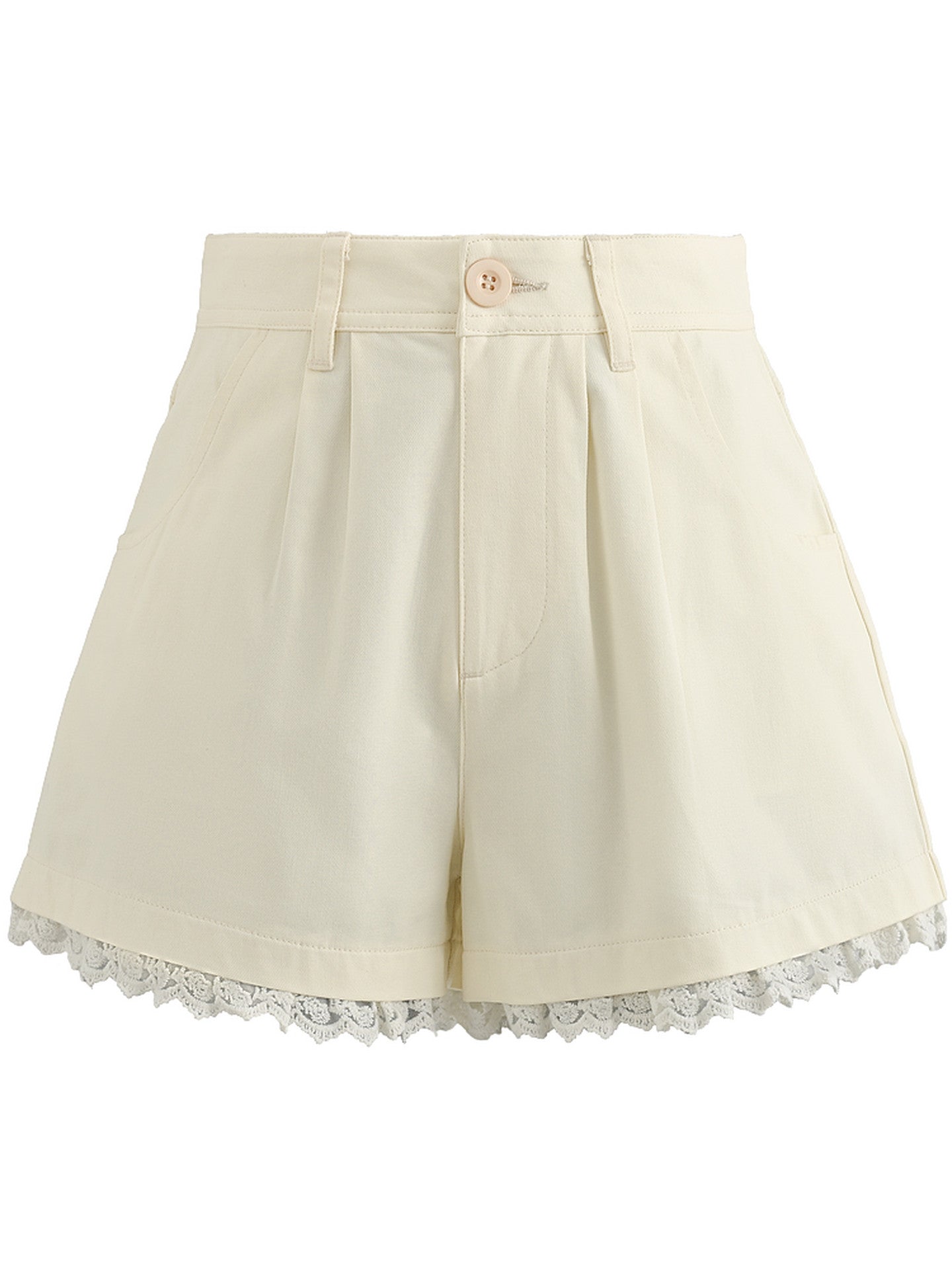 Soft Cream Lace Shorts-Bottoms-ntbhshop