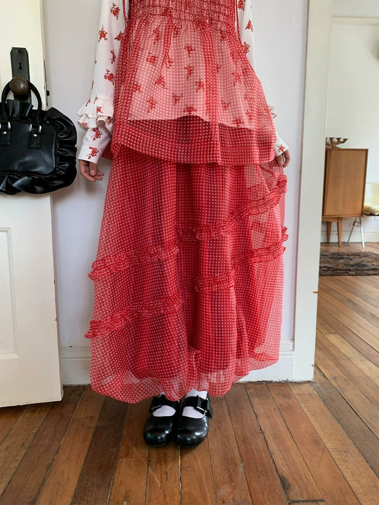 Cherry Dollhouse Polka Dot Cami, Floral Blouse & Bubble Skirt-ntbhshop