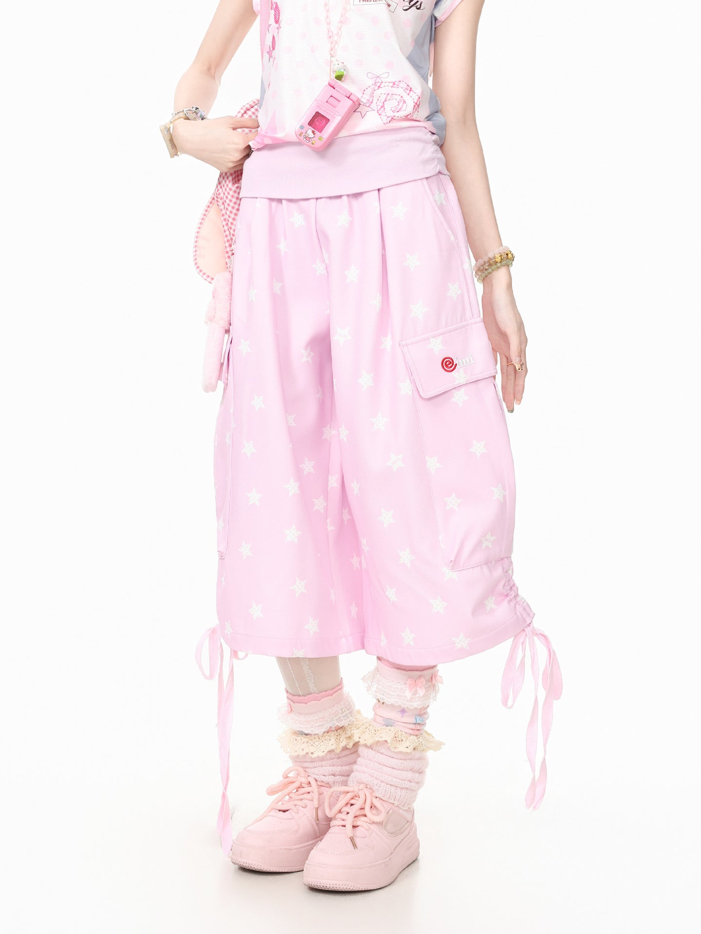 Star Pocket Drawstring Capri Pants-Bottoms-ntbhshop